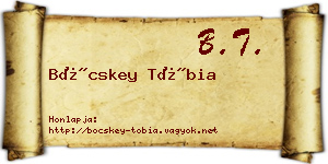 Böcskey Tóbia névjegykártya